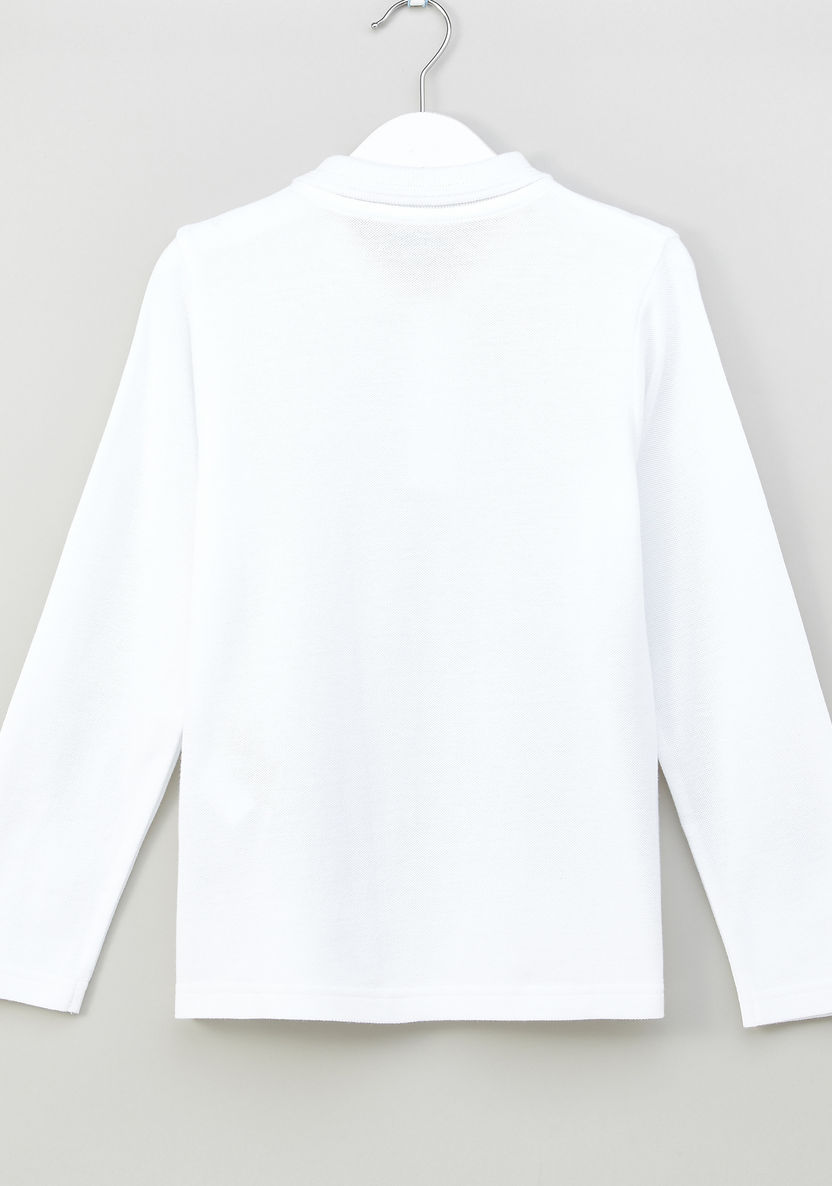 Juniors Polo Neck T-shirt with Long Sleeves-T Shirts-image-2