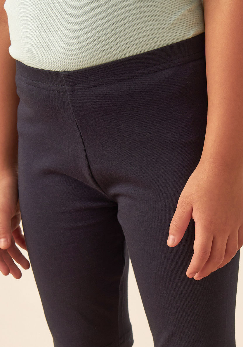 Juniors Solid Knee Length Shorts with Elasticised Waistband-Shorts-image-2
