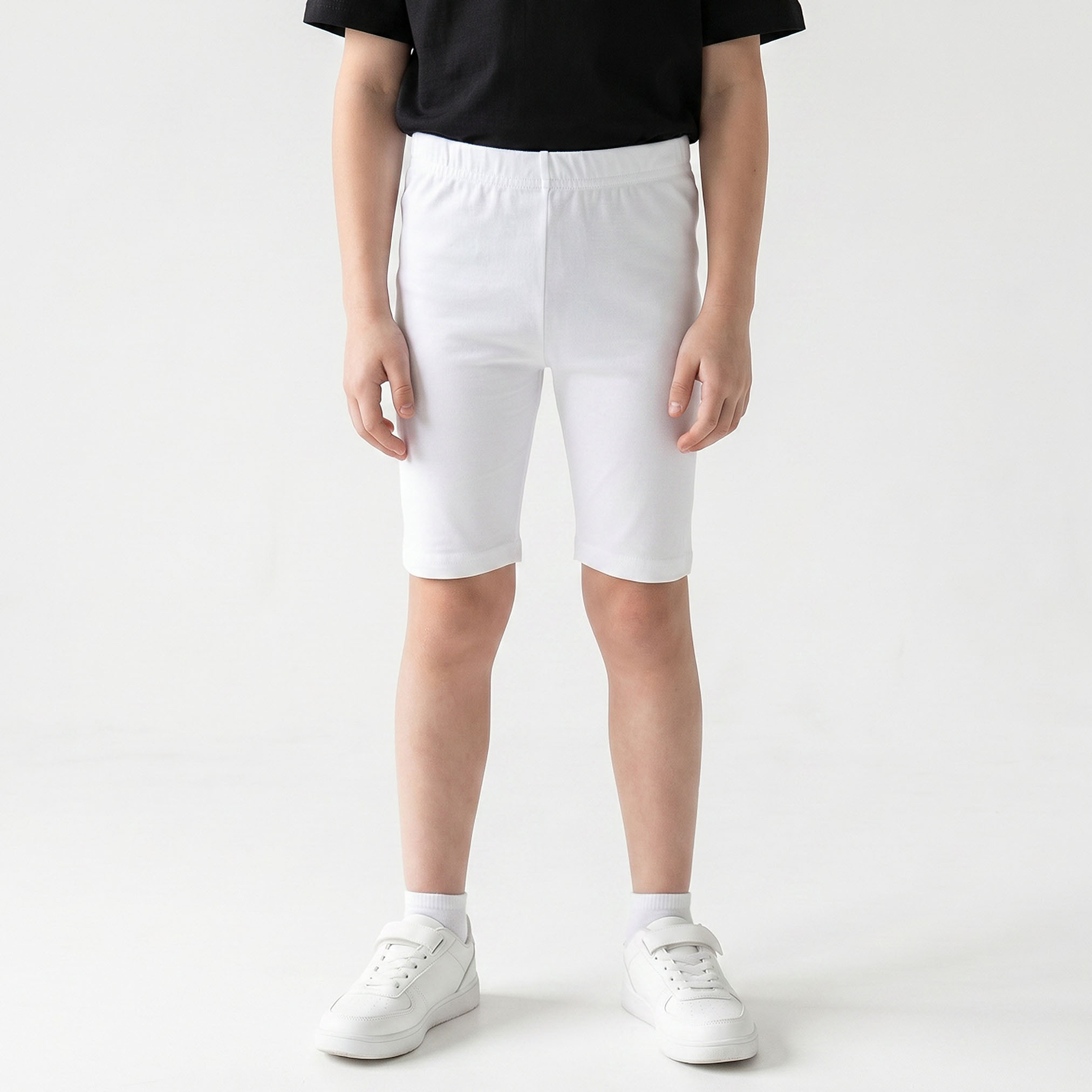 شورت قطني سادة بطول الركبة من جونيورز-girls-clothing-bottoms-shorts-image-1