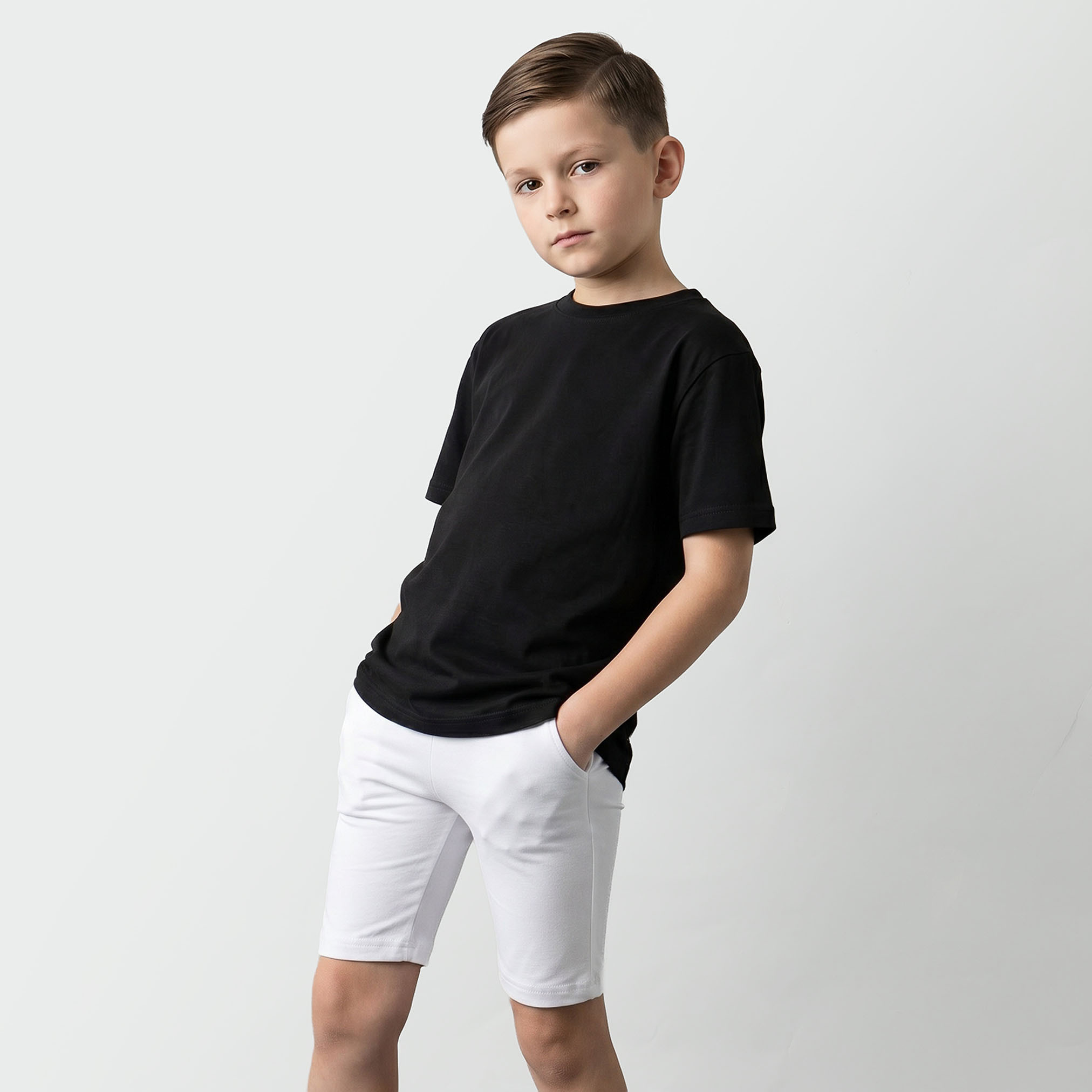 شورت قطني سادة بطول الركبة من جونيورز-girls-clothing-bottoms-shorts-image-6