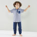 Juniors Striped Henley T-shirt and Pyjama Set-Nightwear-thumbnail-0