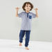 Juniors Striped Henley T-shirt and Pyjama Set-Nightwear-thumbnail-1