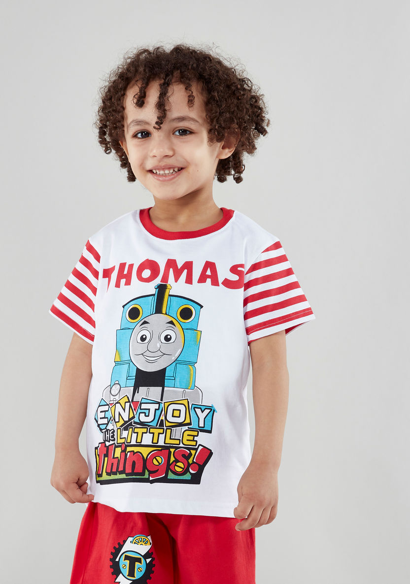 Thomas Printed T-shirt with Shorts-Nightwear-image-2