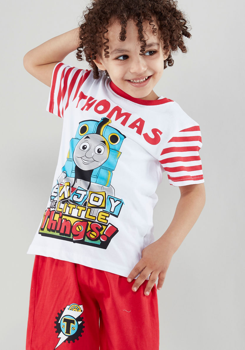 Thomas Printed T-shirt with Shorts-Nightwear-image-4