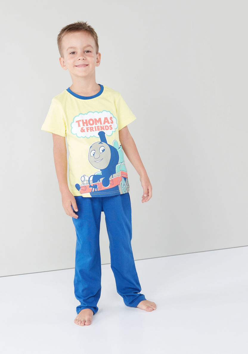 Thomas & Friends Printed T-shirt and Pyjama Set-Nightwear-image-0