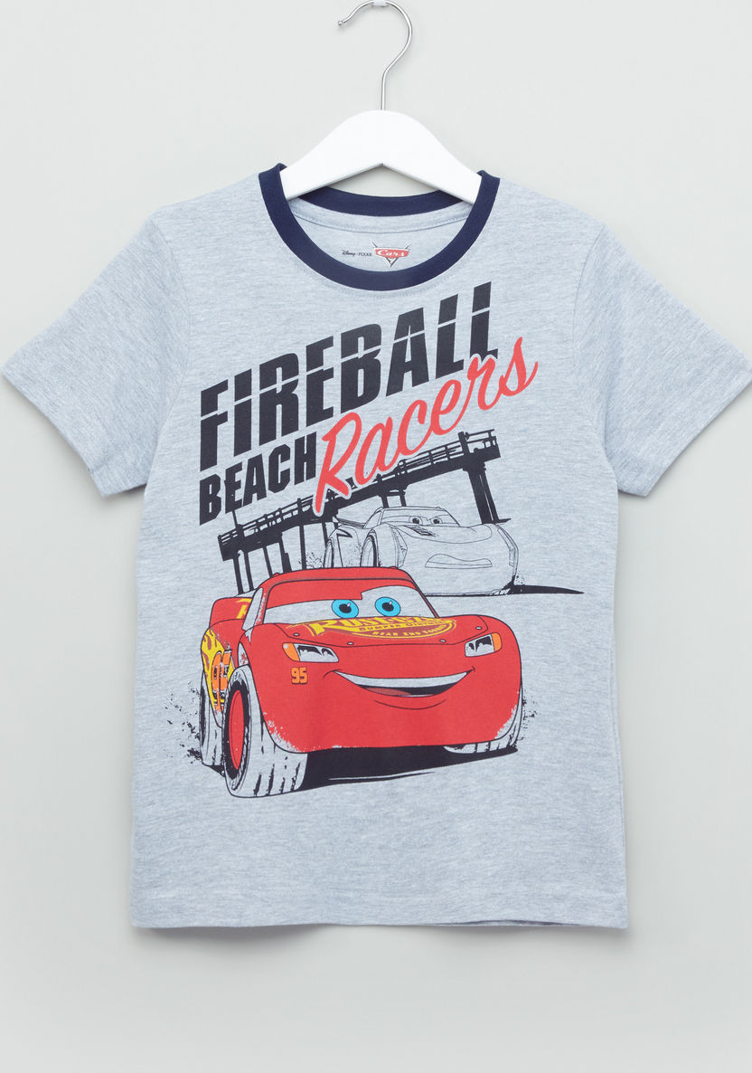 Cars Printed T-shirt and Pyjama Set-Clothes Sets-image-1