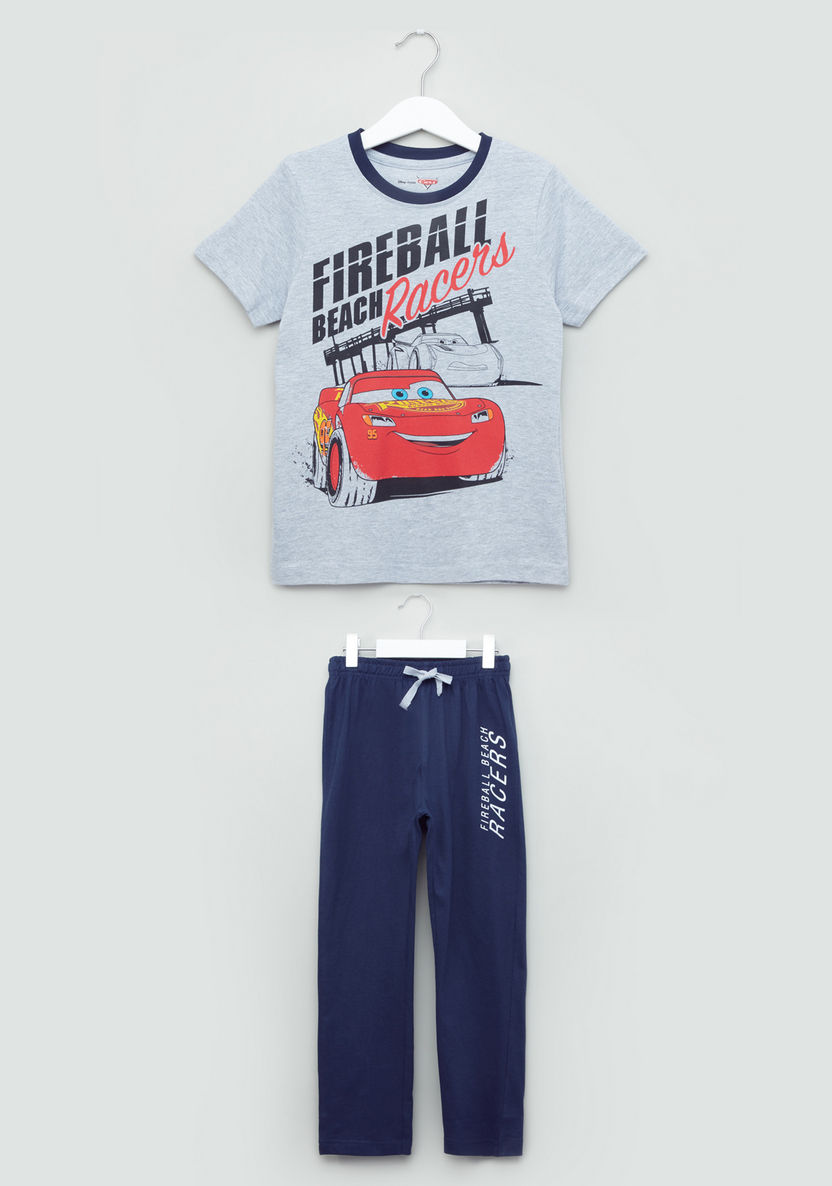 Cars Printed T-shirt and Pyjama Set-Clothes Sets-image-0