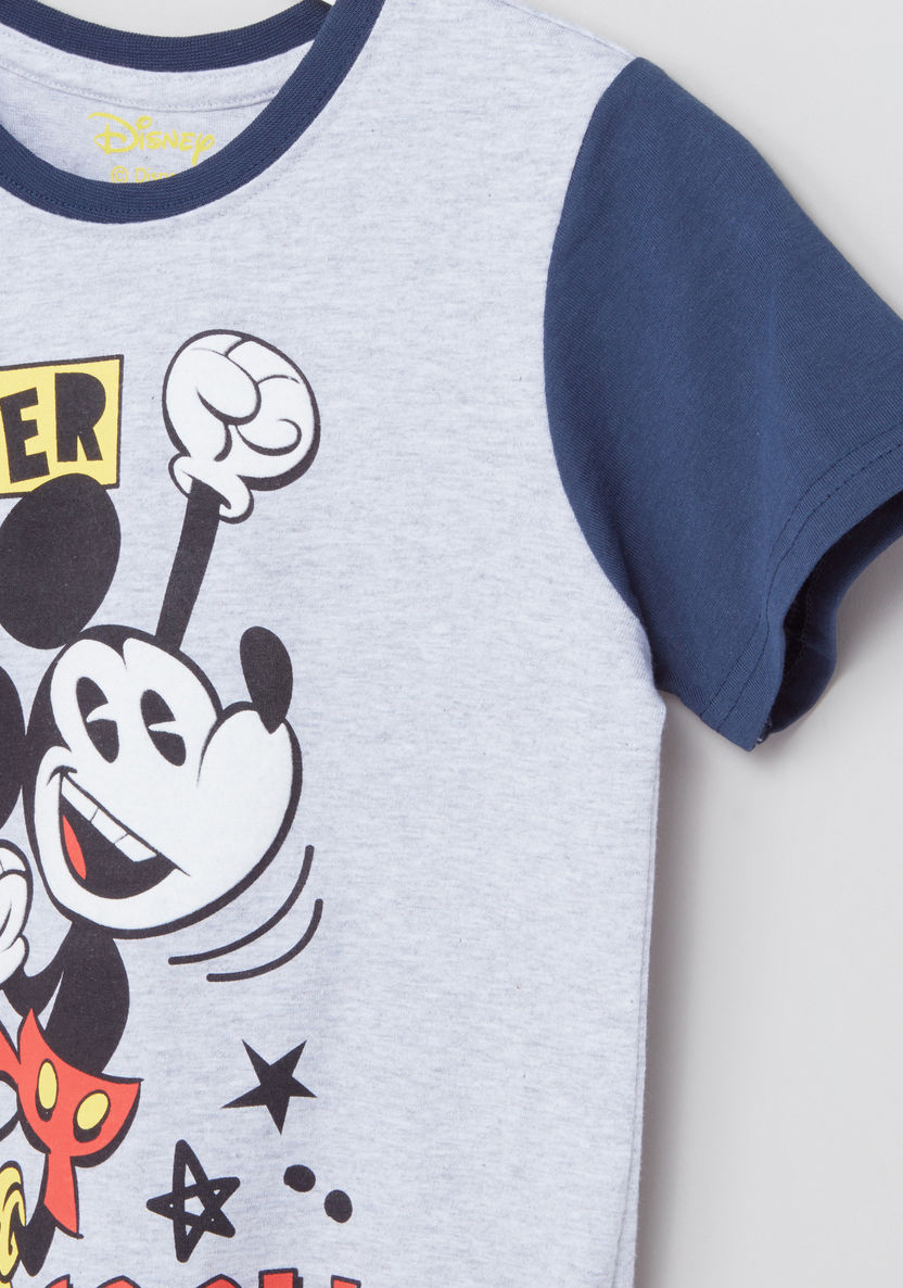 Mickey Mouse Printed T-shirt with Jog Pants-Nightwear-image-2