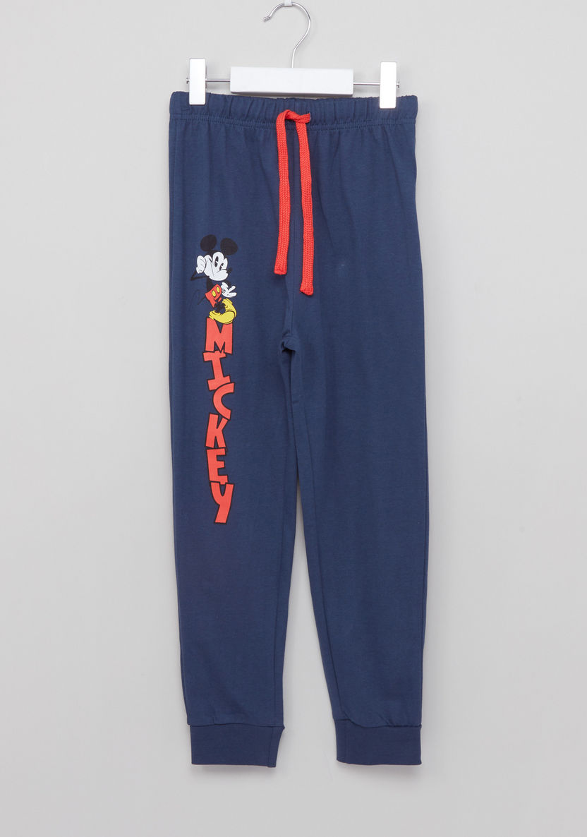 Mickey Mouse Printed T-shirt with Jog Pants-Nightwear-image-4