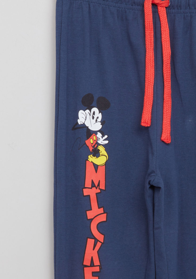 Mickey Mouse Printed T-shirt with Jog Pants-Nightwear-image-5