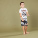 Mickey Mouse Printed T-shirt with Striped Shorts-Nightwear-thumbnail-2