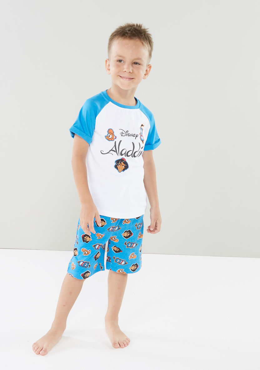 Aladdin Printed T-shirt with Raglan Sleeves and Bermuda Shorts-Clothes Sets-image-0