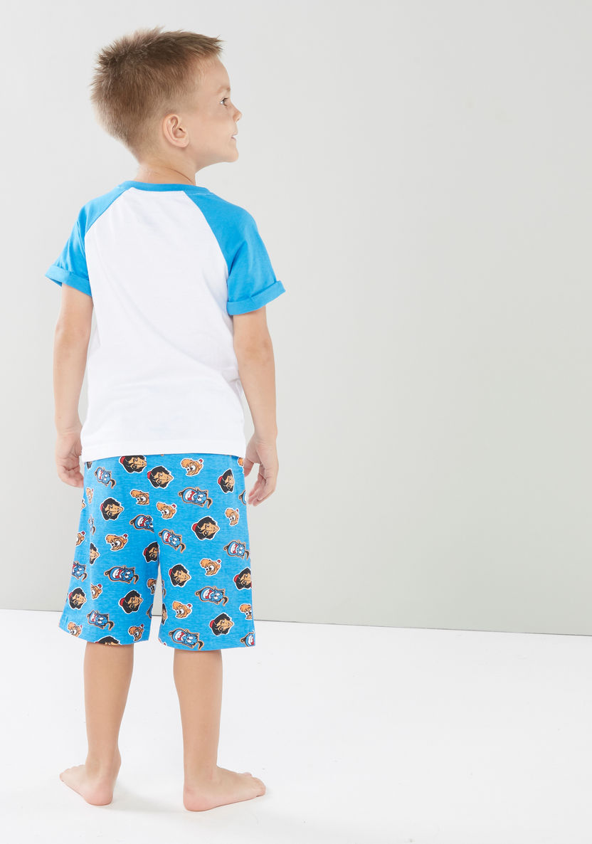 Aladdin Printed T-shirt with Raglan Sleeves and Bermuda Shorts-Clothes Sets-image-3