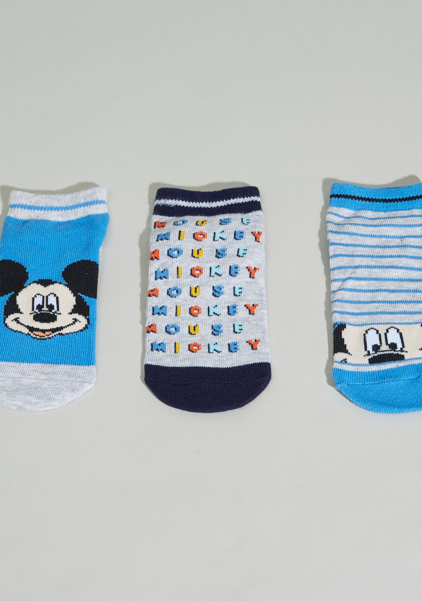 Mickey Mouse Printed Trainer Liner Socks - Set of 3-Socks-image-0