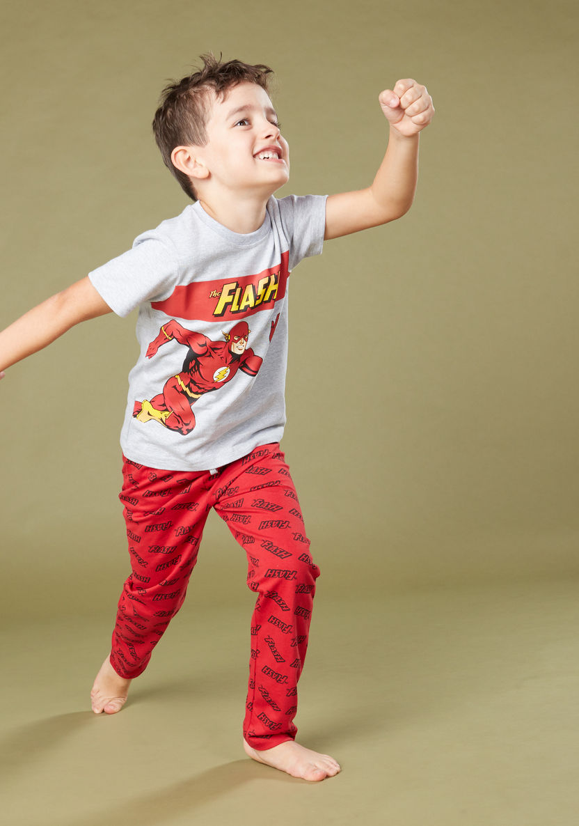 The Flash Printed T-shirt and Pyjama Set-Nightwear-image-0