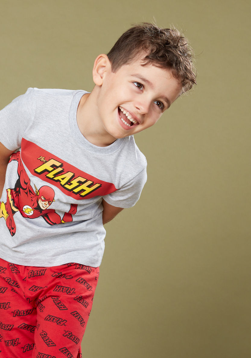 The Flash Printed T-shirt and Pyjama Set-Nightwear-image-4