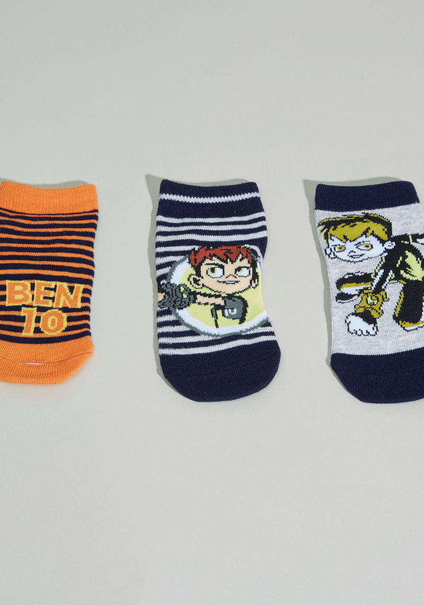 Ben 10 Printed Trainer Liner Socks - Set of 3-Socks-image-0