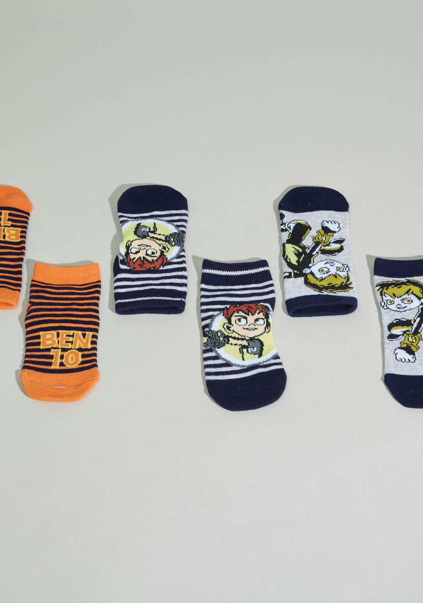 Ben 10 Printed Trainer Liner Socks - Set of 3-Socks-image-1