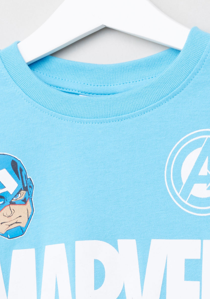 Avengers Printed T-shirt with Jog Pants-Nightwear-image-2