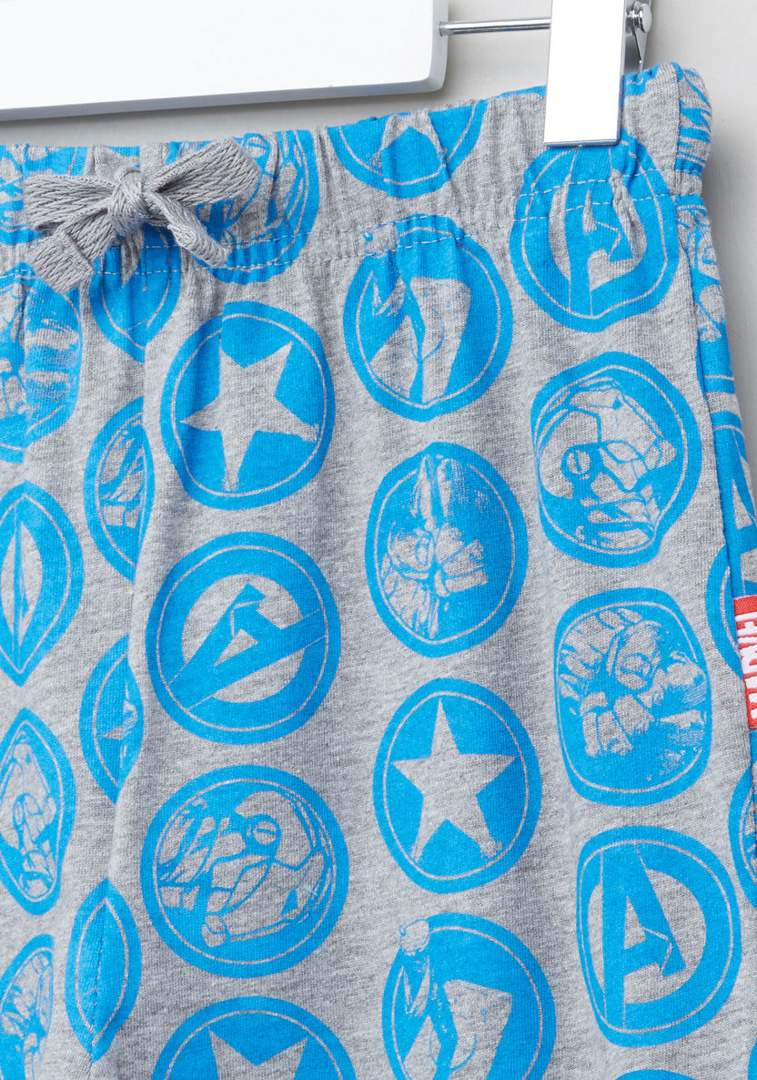 Avengers Printed T-shirt with Jog Pants-Nightwear-image-4