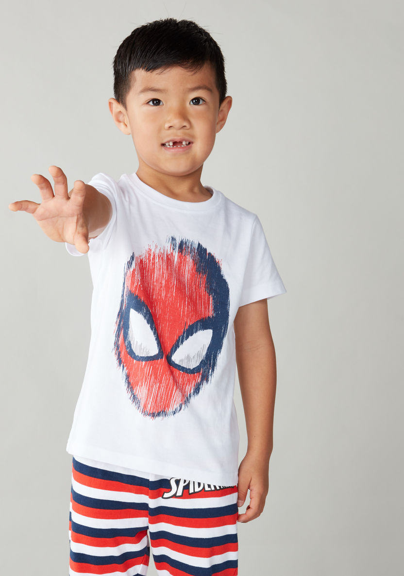 Spider-Man Printed T-shirt and Pyjamas - Set of 2-Clothes Sets-image-3
