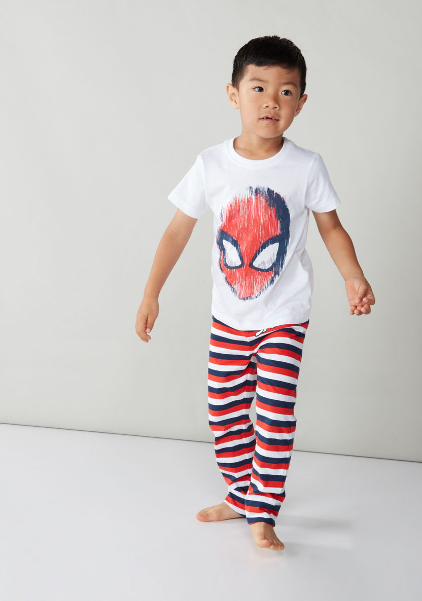 Spider-Man Printed T-shirt and Pyjamas - Set of 2-Clothes Sets-image-4
