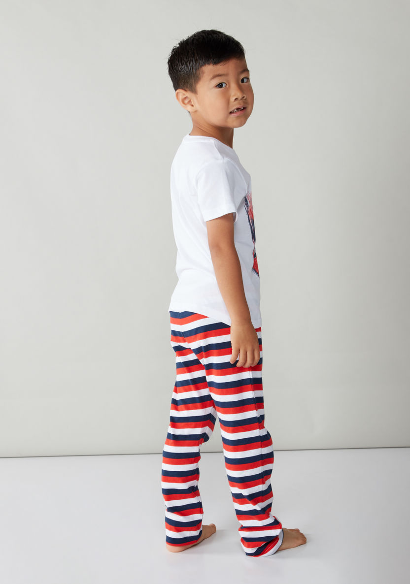 Spider-Man Printed T-shirt and Pyjamas - Set of 2-Clothes Sets-image-5