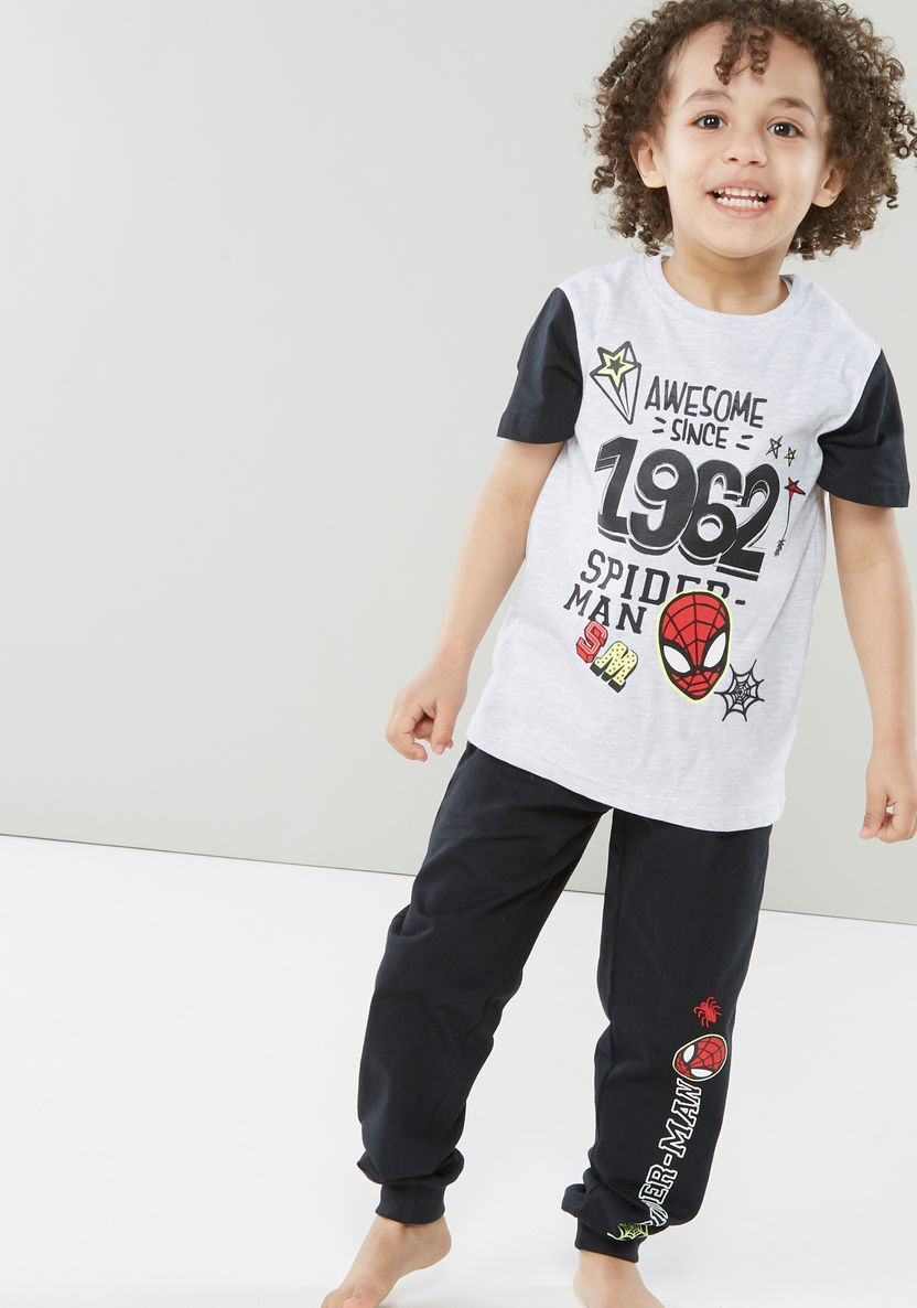 Spider-Man Printed T-shirt and Pyjama Value Pack - Set of 2-Nightwear-image-4