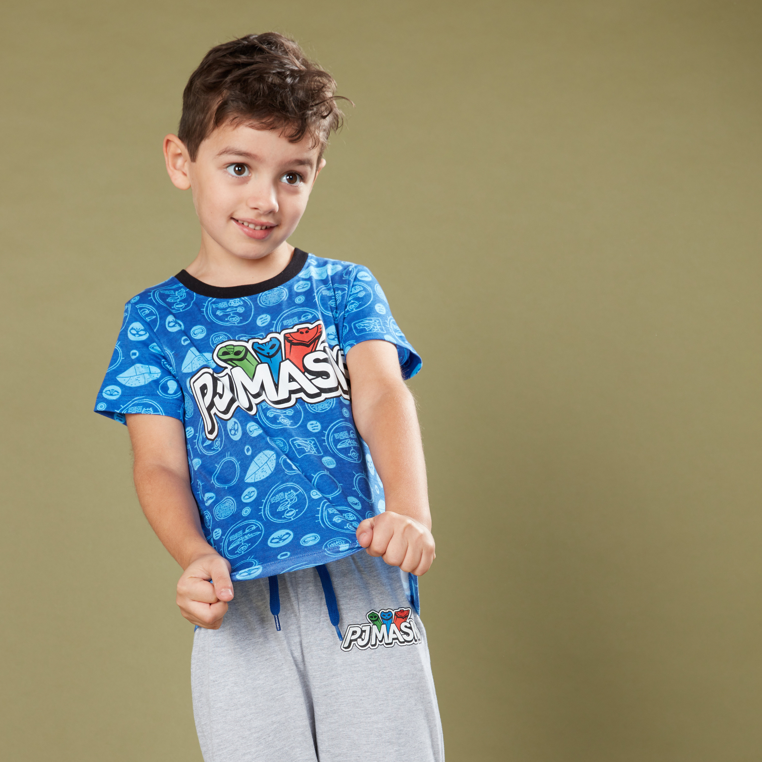 PJ Masks Printed T-Shirt and Pyjama - Set of 2-boys-clothing-nightwear-image-3