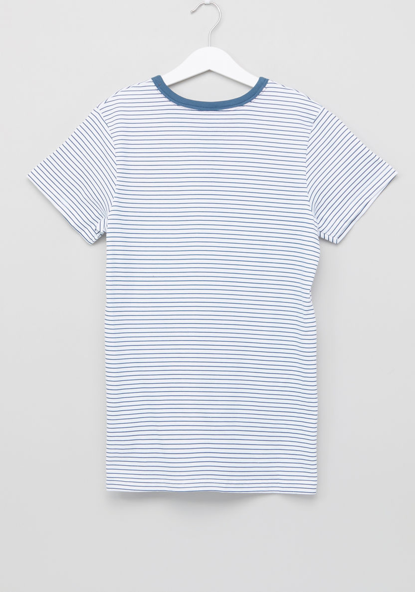 Juniors Striped T-shirt and Chequered Pyjama Set-Nightwear-image-2