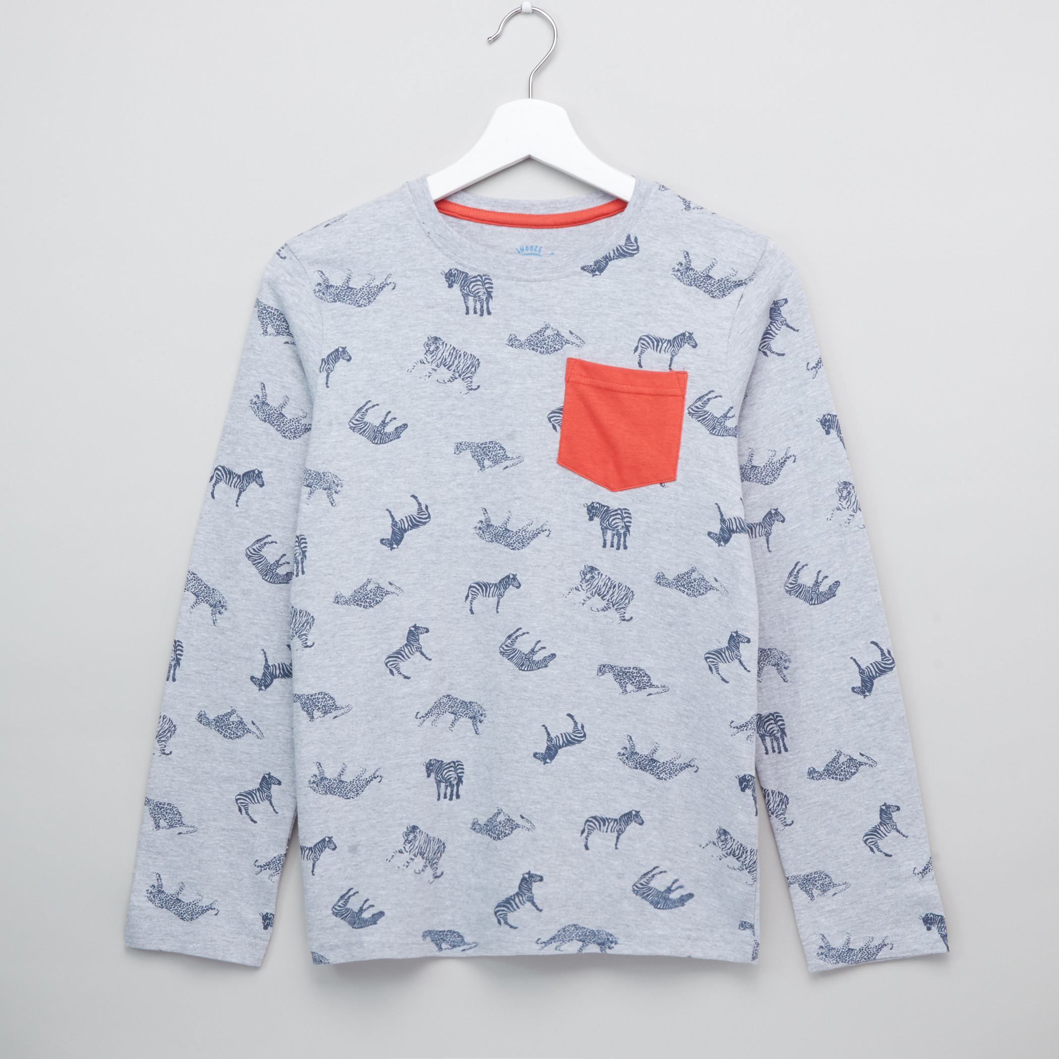 Juniors Long Sleeves T-Shirt and Full Length Pyjamas - Set of 2-boys-clothing-nightwear-image-2
