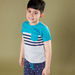 Juniors Striped T-shirt with Printed Jog Pants-Nightwear-thumbnail-3