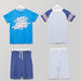 Juniors Printed T-shirt with Drawstring Bermuda Shorts - Set of 2-Clothes Sets-thumbnail-0