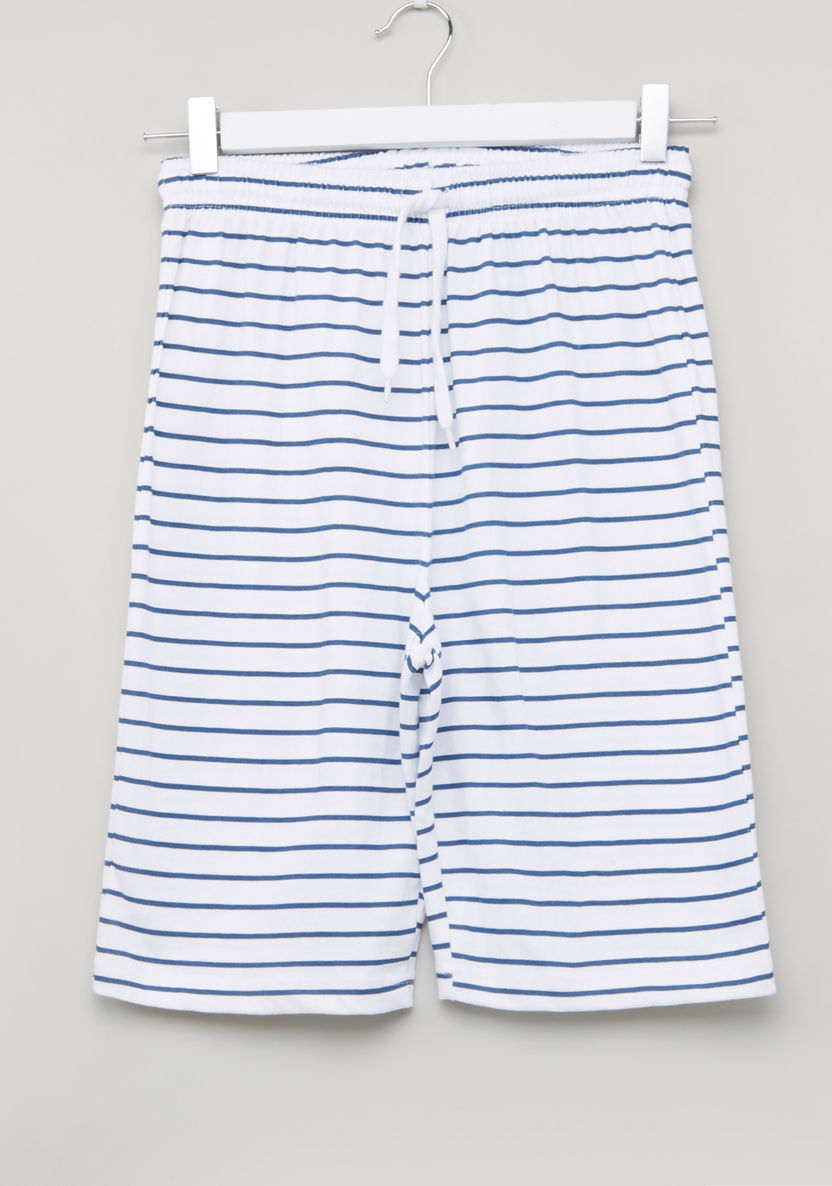 Juniors Printed T-shirt with Drawstring Bermuda Shorts - Set of 2-Clothes Sets-image-8