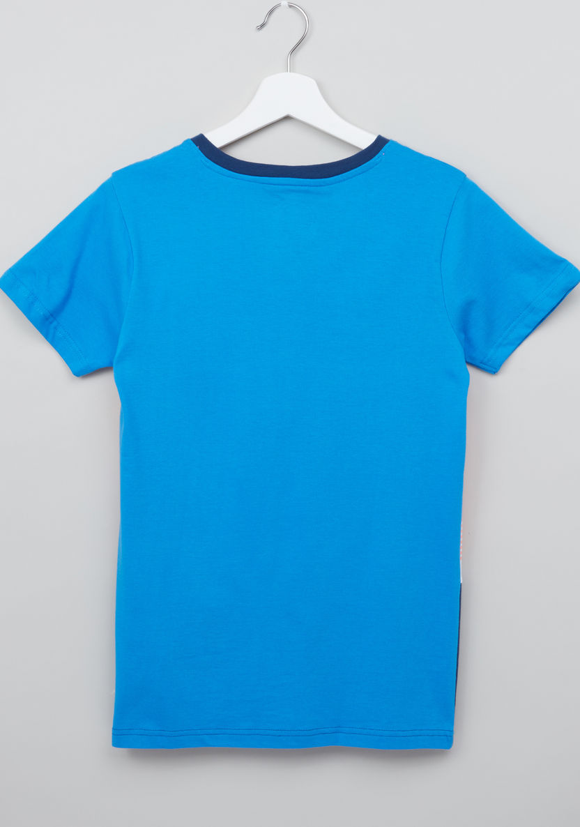 Juniors Printed Henley Neck Short Sleeves T-shirt with Bermuda Shorts-Nightwear-image-3