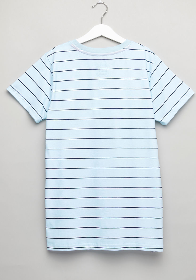 Juniors Striped T-shirt with Printed Shorts-Nightwear-image-3