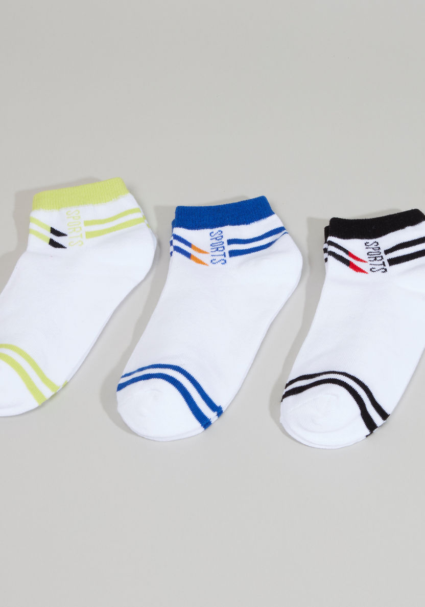 Juniors Striped Trainer Liner Socks - Set of 3-Socks-image-0