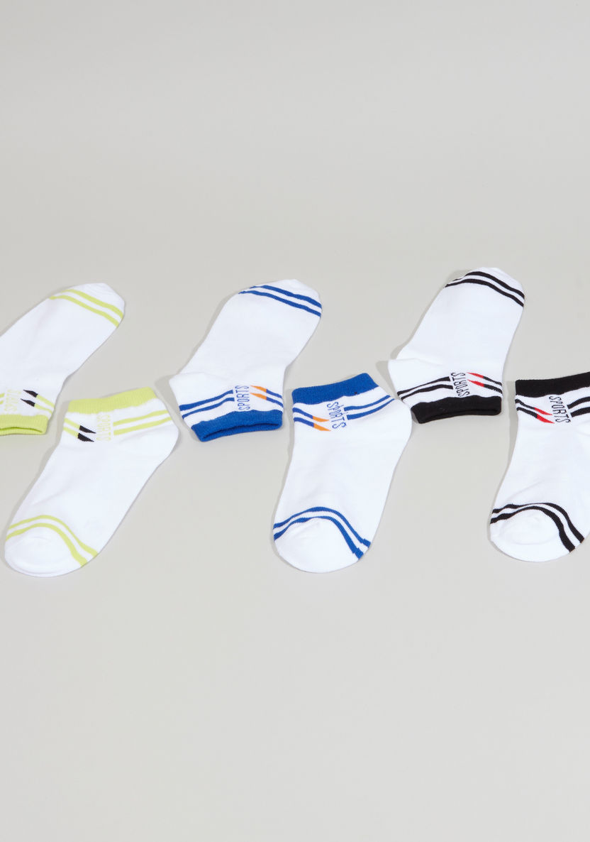Juniors Striped Trainer Liner Socks - Set of 3-Socks-image-1