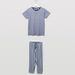 Juniors Henley Neck Short Sleeves T-shirt and Chequered Pyjama Set-Pyjama Sets-thumbnail-0