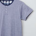 Juniors Henley Neck Short Sleeves T-shirt and Chequered Pyjama Set-Pyjama Sets-thumbnail-2