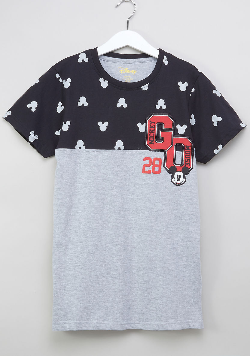Mickey Mouse Printed T-shirt and Drawstring Pyjamas-Clothes Sets-image-4
