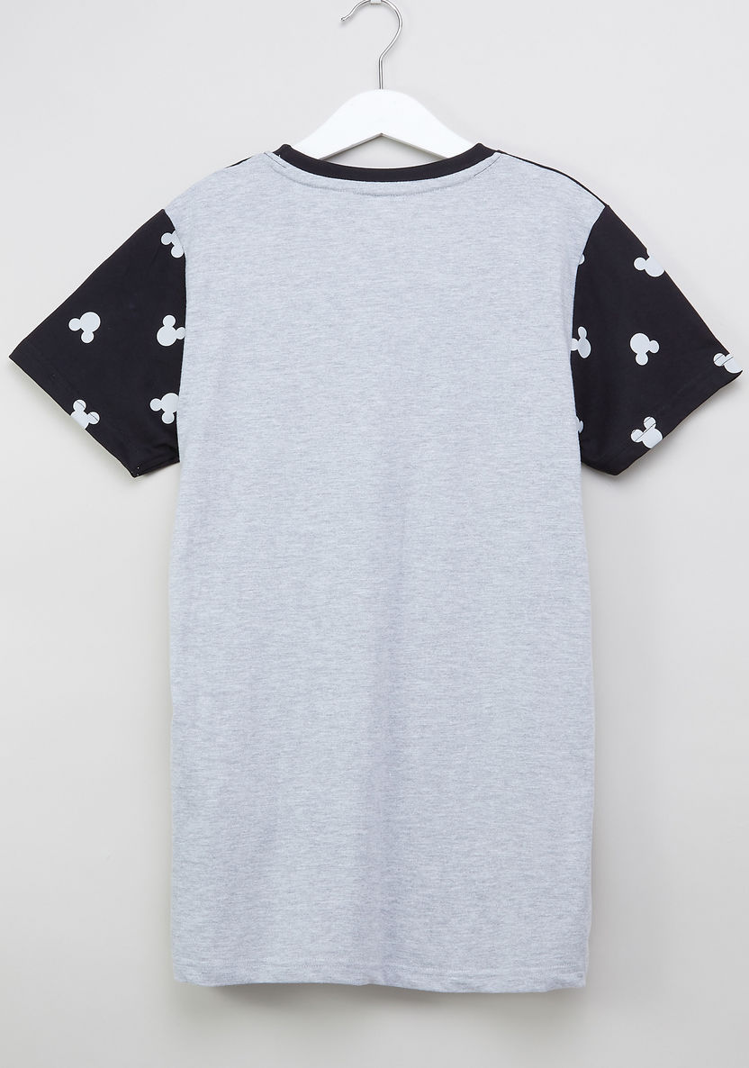 Mickey Mouse Printed T-shirt and Drawstring Pyjamas-Clothes Sets-image-5
