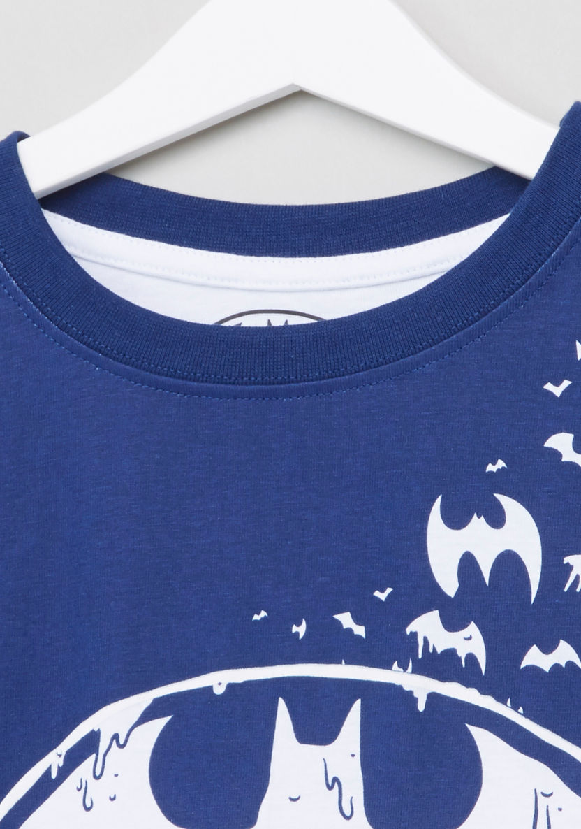 Batman Printed T-shirt and Pyjama Set-Nightwear-image-2
