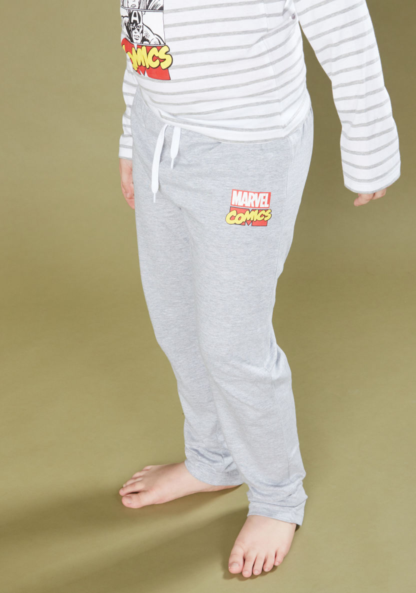 Avengers Printed T-shirt and Pyjama Set-Nightwear-image-2