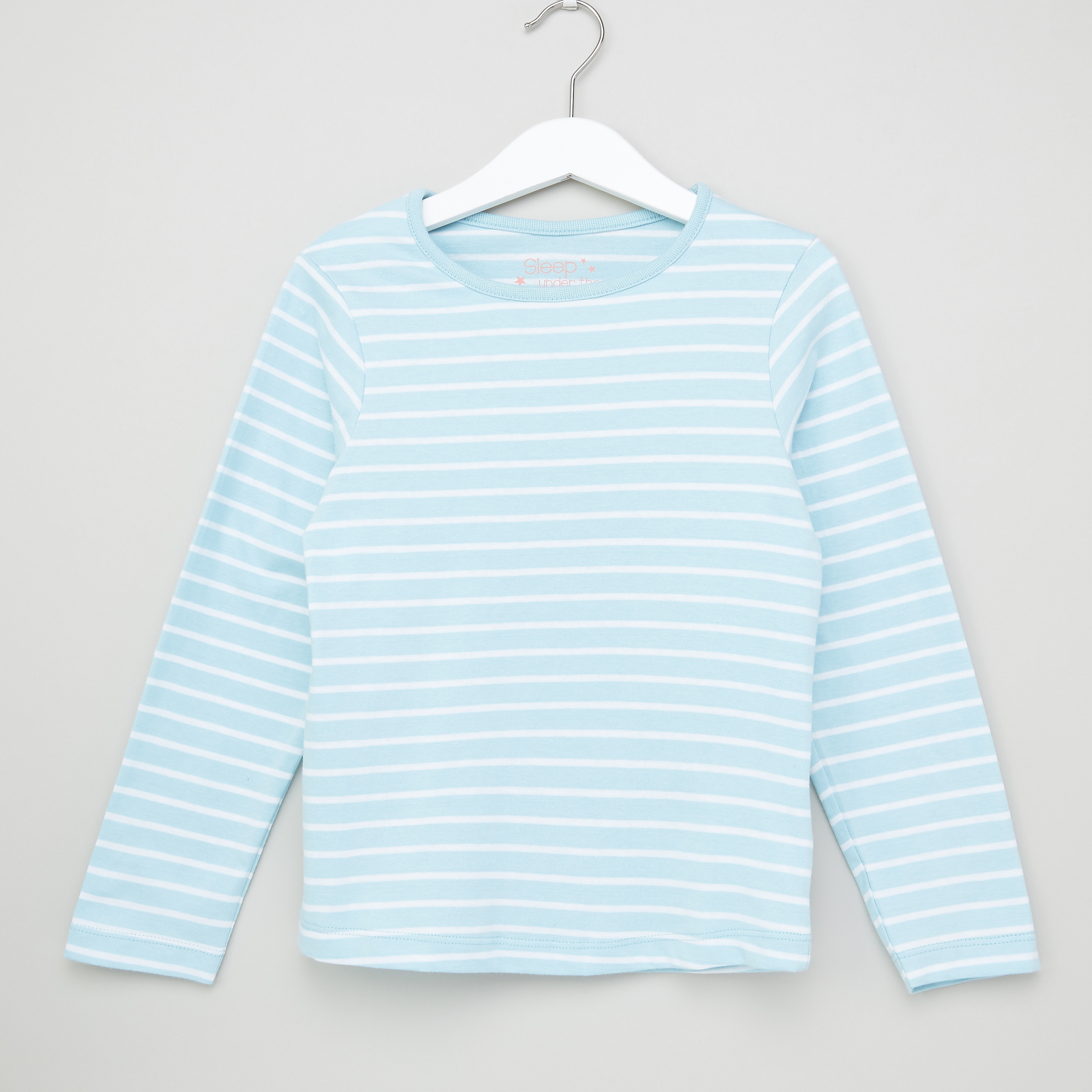 Juniors Striped T-Shirt and Pyjama Set-girls-clothing-nightwear-image-2