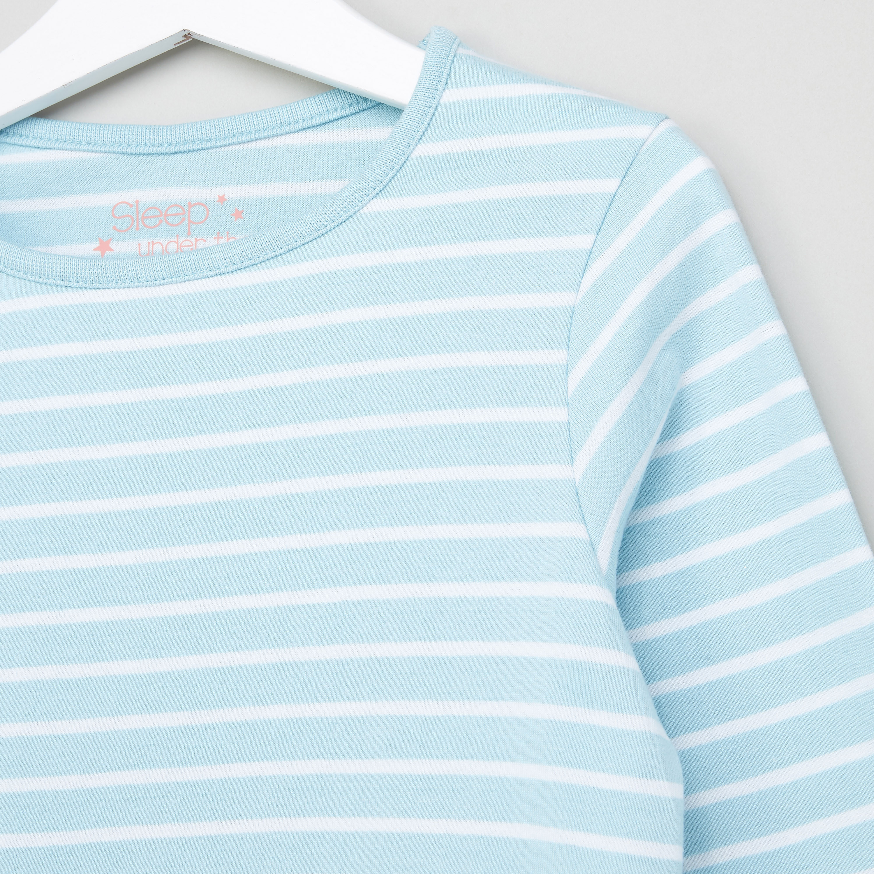 Juniors Striped T-Shirt and Pyjama Set-girls-clothing-nightwear-image-3