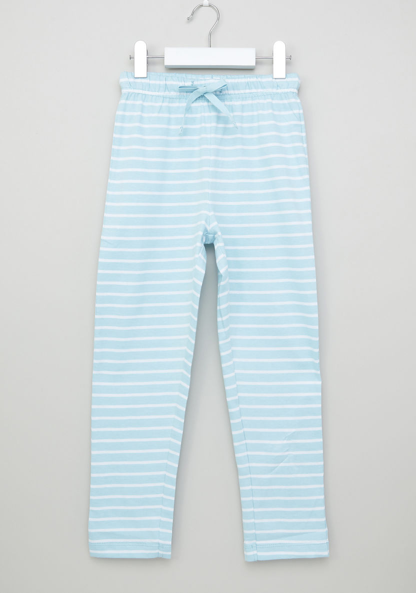 Juniors Striped T-shirt and Pyjama Set-Nightwear-image-3