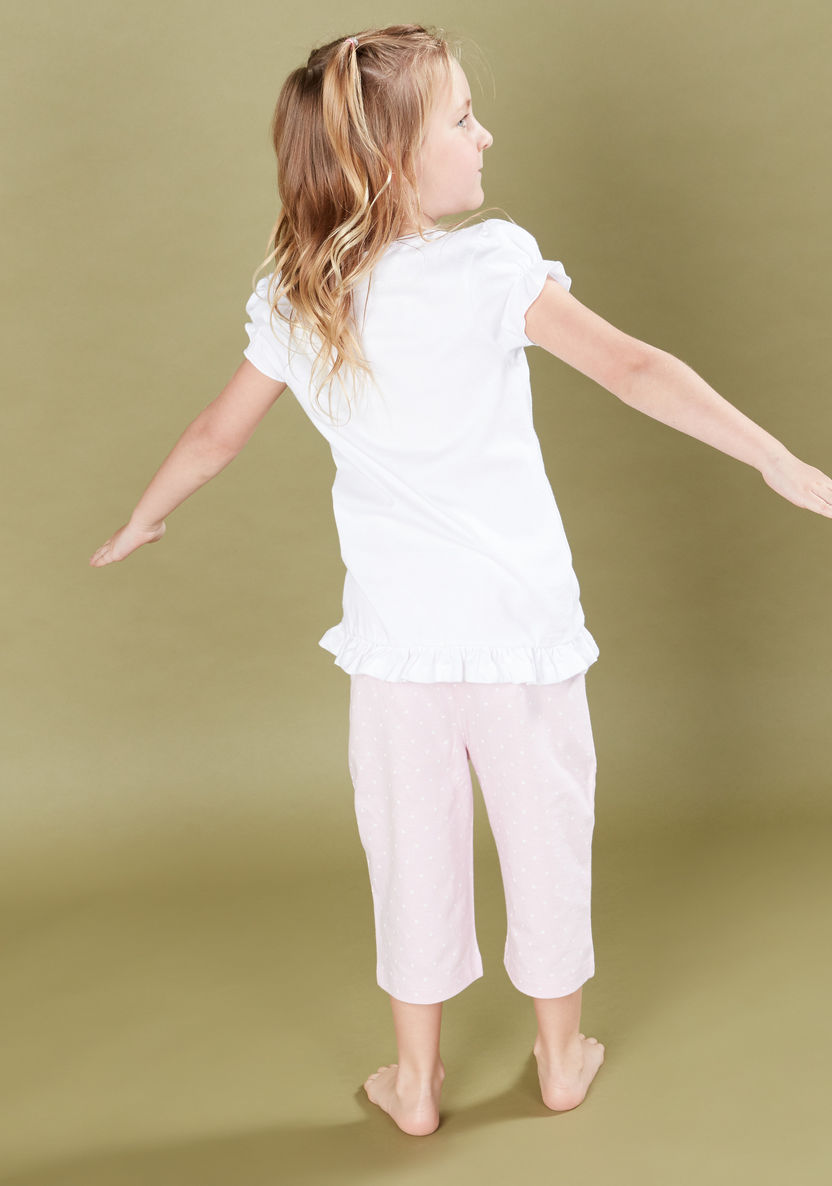 Juniors Printed T-shirt and Pyjama Set-Nightwear-image-8