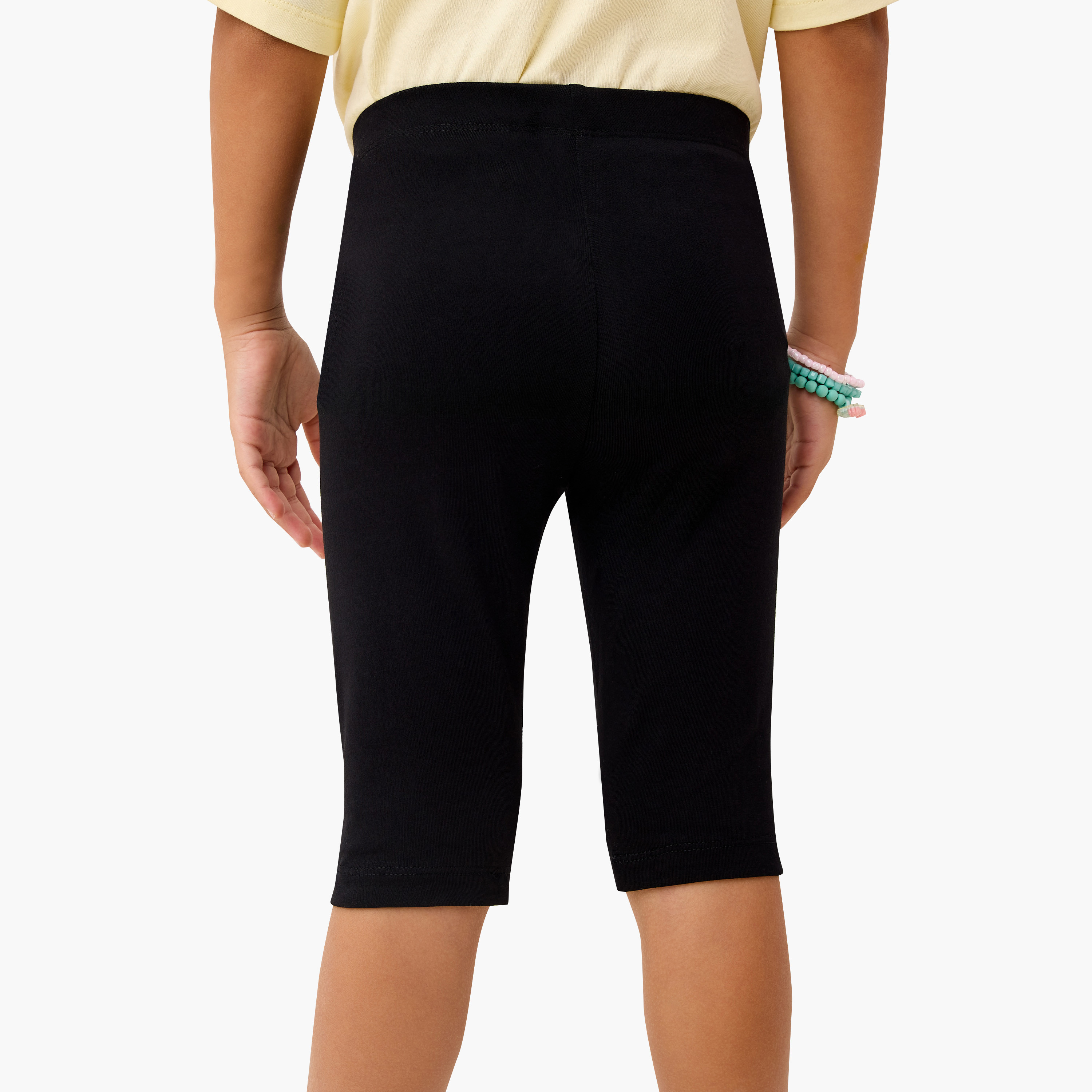 Juniors Plain Shorts with Elasticised Waistband-girls-clothing-bottoms-shorts-image-3