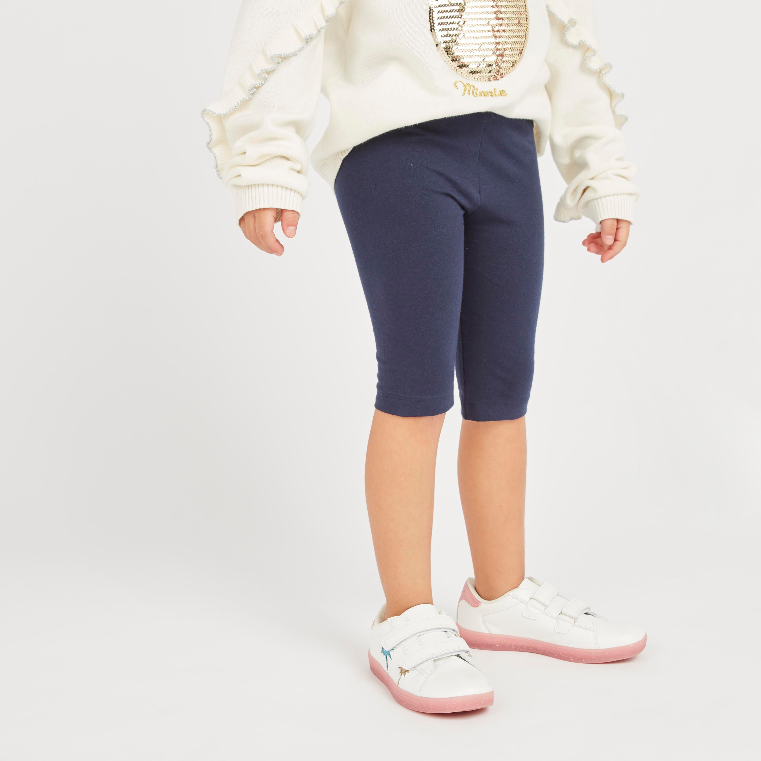 Juniors Plain Shorts with Elasticised Waistband-girls-clothing-bottoms-shorts-image-1